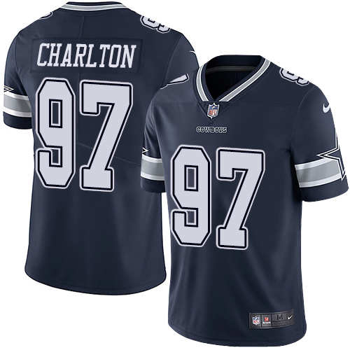 Nike Cowboys #97 Taco Charlton Navy Blue Team Color Men's Stitched NFL Vapor Untouchable Limited Jersey - Click Image to Close